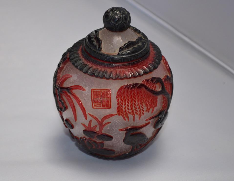 Antique Peking Glass 4 3/4"  Small Ginger Jar (1 of 5)