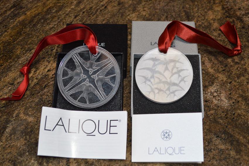 Pair 2009 & 2018 Lalique Christmas Ornaments (1 of 2)