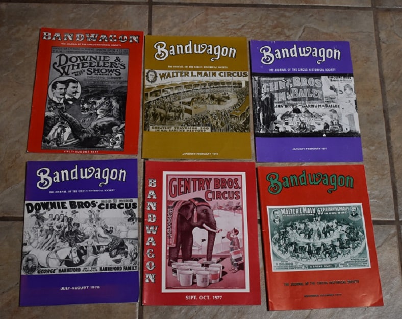 11 Copies 1970's Circus Bandwagon Magazine (1 of 2)