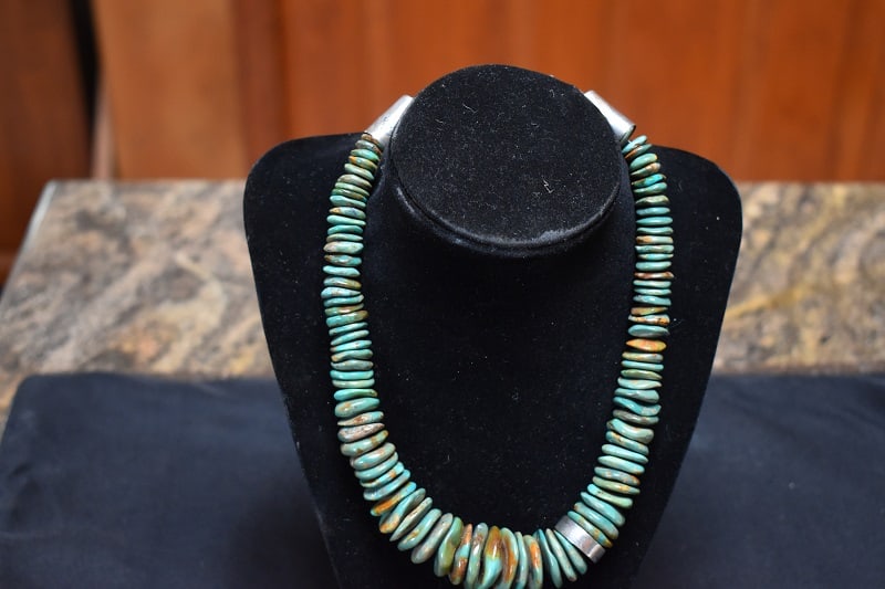 16" Navajo Disc Bead Necklace, Sterling Spacer (1 of 4)