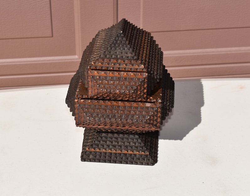 1920's Tramp Art 2 Drawer Jewelry Box (1 of 6)