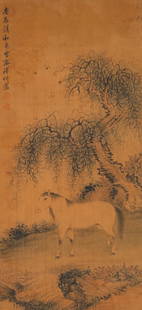 The picture of Pu Fu's horse in Qing Dynasty: H:57cm,W:26.5cm,