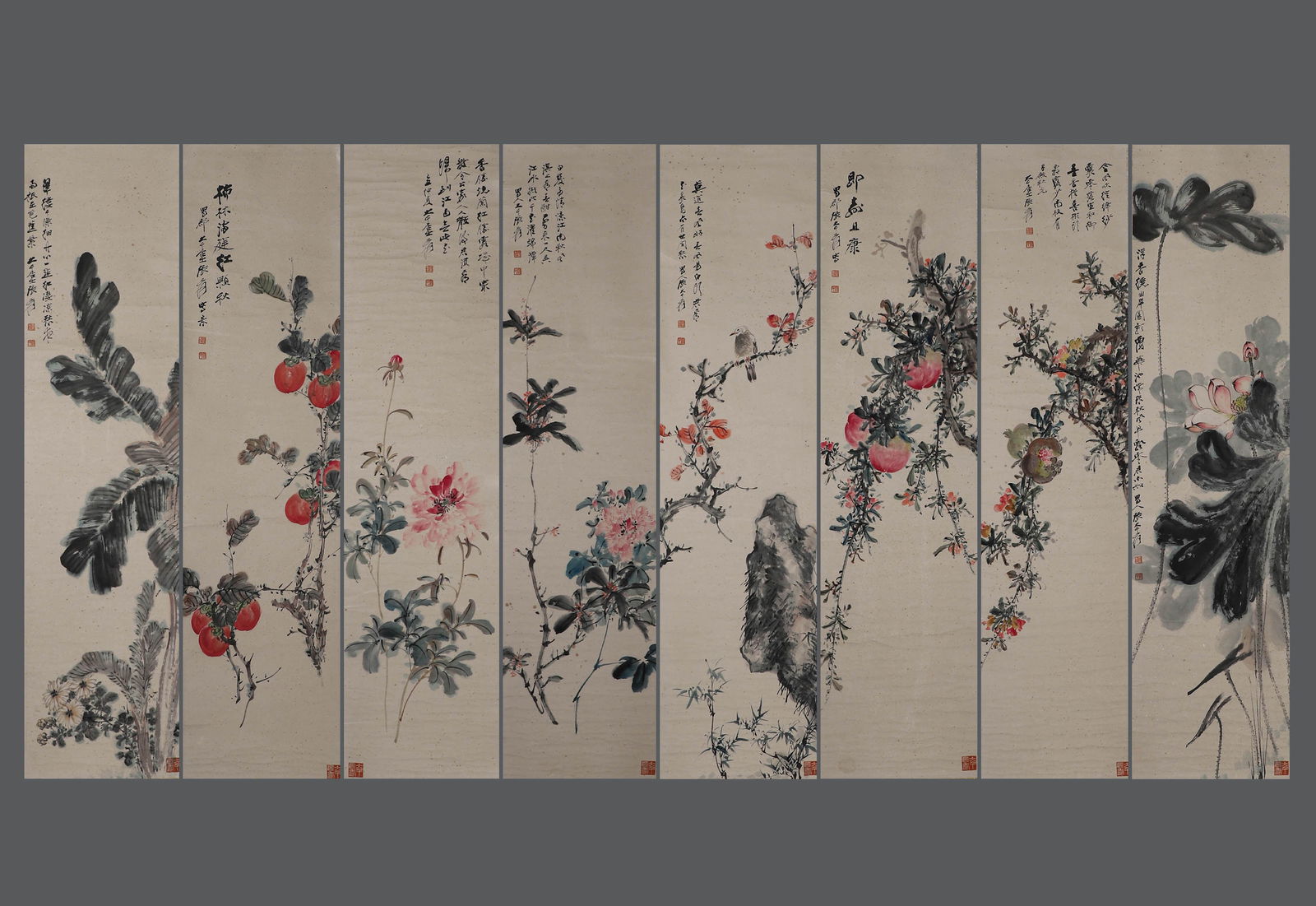 Zhang Daqian, Paper Flower Eight Screen (1 of 20)