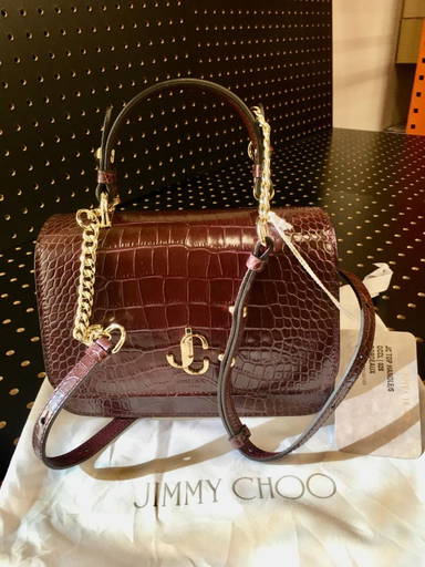 Crocodile Embossed Genuine Leather Frame Bag Croc Print 