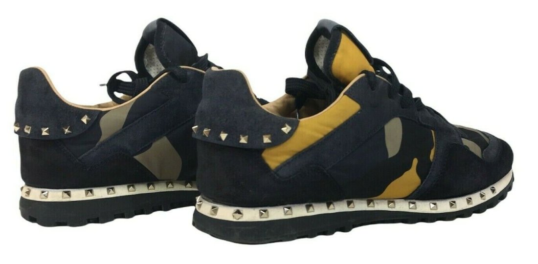 Valentino Garavani Rockrunner Camouflage Print Canvas Leather & Suede Sneakers US10 (1 of 6)