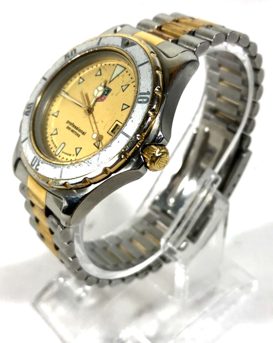 Vintage Tag Heuer 2-Tone Gold Plated & Stainless Steel 200M Professional Diver 974.006R (1 of 7)