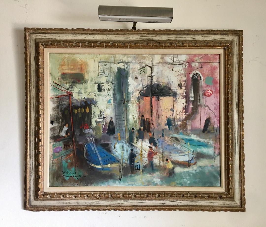 Patricia Cunningham (1907-1984) American Large oil painting on Canvas: Patricia Cunningham (1907-1984) American oil painting on Canvas Measures: approx 38" X 31" including beautiful Wood frame .In Excellent conditionFREE Local delivery !