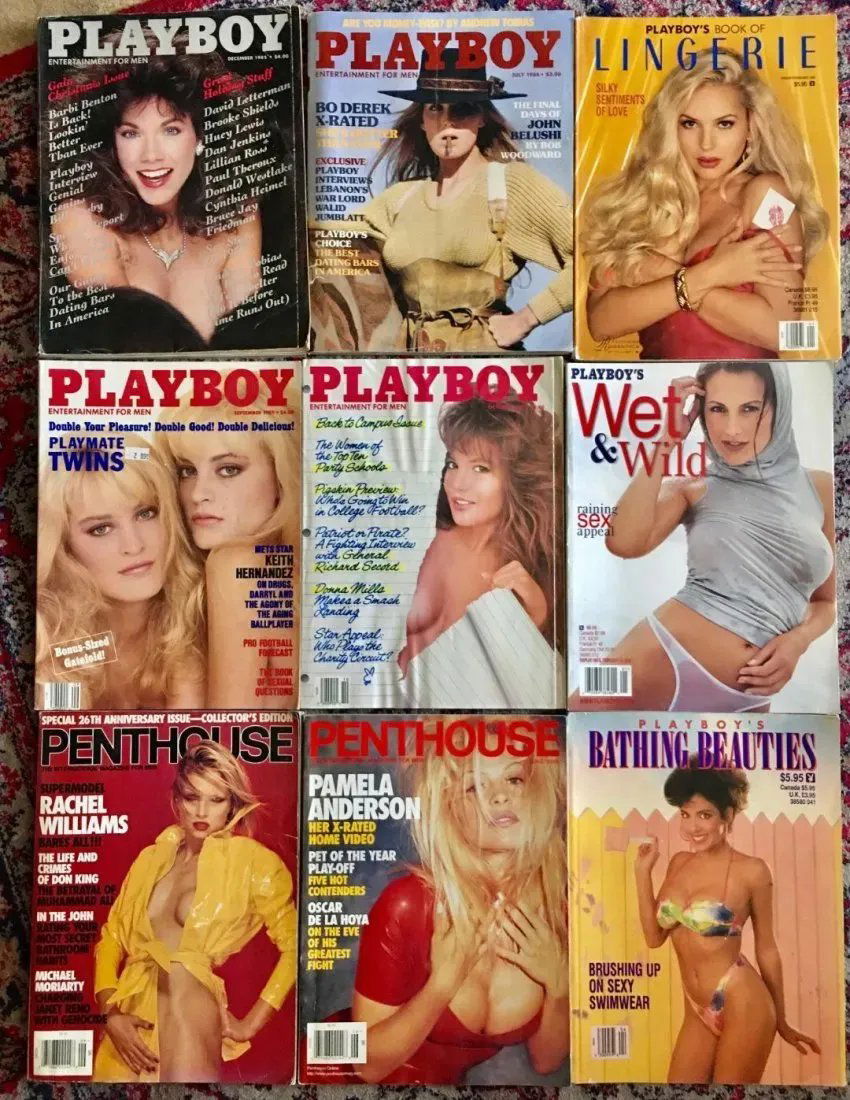 1980s lot of 9 Playboy Penthouse Magazine Pamela Anderson Bo Derek Wet & Wild Lingerie: 1980s lot of 9 Playboy Penthouse Magazines. Pamela Anderson Edition Penthouse , Bo Derek In Playboy , + Playboy's Wet & Wild , Lingerie and Bathing beauties . in Very good condition