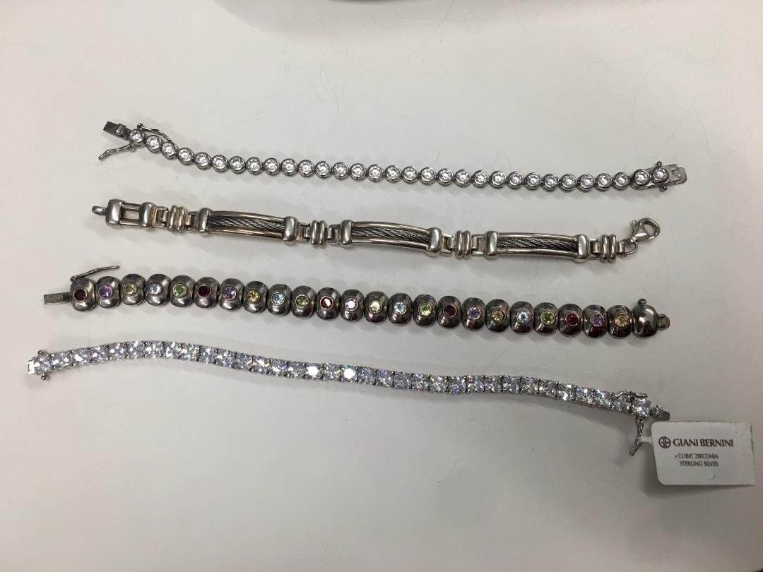 LOT of 4 Sterling Silver Bracelets 77.1 gram total (1 of 8)