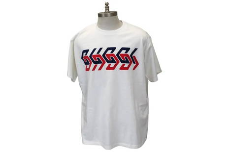 GUCCI Graphic Logo Print Men's T-Shirt | Size M | New: GUCCI Graphic Logo Print Men's T-Shirt | Size M | New. Retail Price $590. Inventory #CPFL