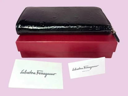 Salvatore Ferragamo Black Leather Wallet: 100% Authentic , comes with care card, tag and box. 7.5X3.5 inch. Inventory #SLJS