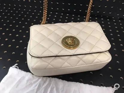 Versace Medusa Quilted LAMB Leather Bag Made in Italy: Versace Medusa Quilted Lamb , lamb Leather Bag Made in Italy . measures 10 tall x 12 L x 5 Wide . Excellent condition . Please see pictures. Inventory # CFTL