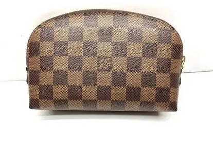 Louis Vuitton N47516 Canvas Damier Ebene Cosmetics Pouch: Louis Vuitton N47516 Canvas Damier Ebene Cosmetics Pouch*7.5 x 4.7 x 2.4 inches(Length x Height x Width)*Coated canvas, red leather lining*Golden brass pieces*Zipper closure*Inside flat pocket*Date Co