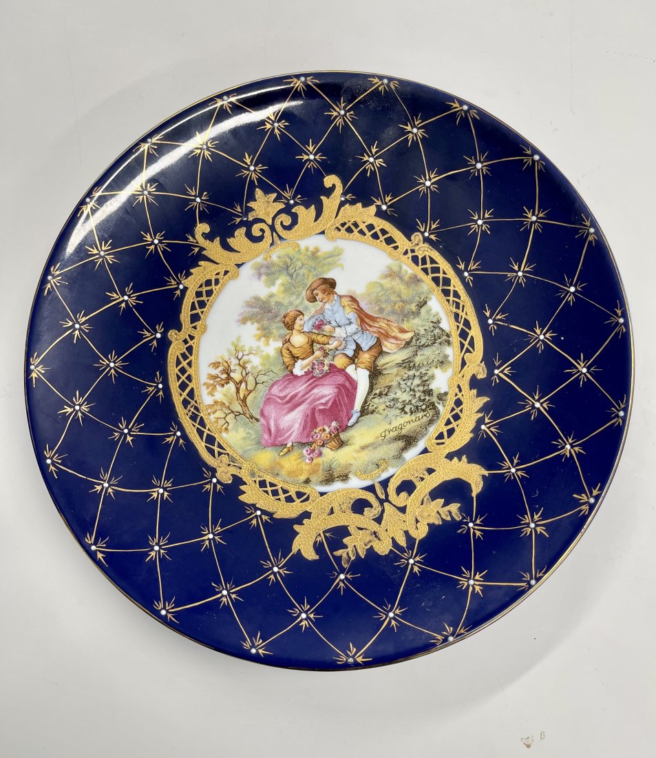 Large L.F. LIMOGES P.R.C. France Hand Crafted Porcelain Plate 10.5" (1 of 9)