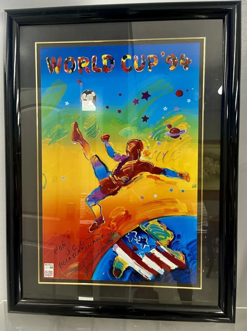 Hand Signed by PETER MAX 1994 WORLD CUP USA 94 SOCCER POSTER (1 of 8)