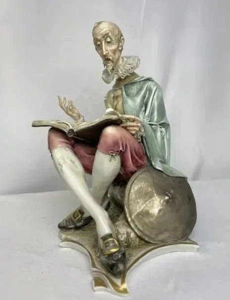 Porcelain FIGURINE By Antonio Borsato "Meditations of Don Quixote" Made in ITALY (1 of 4)