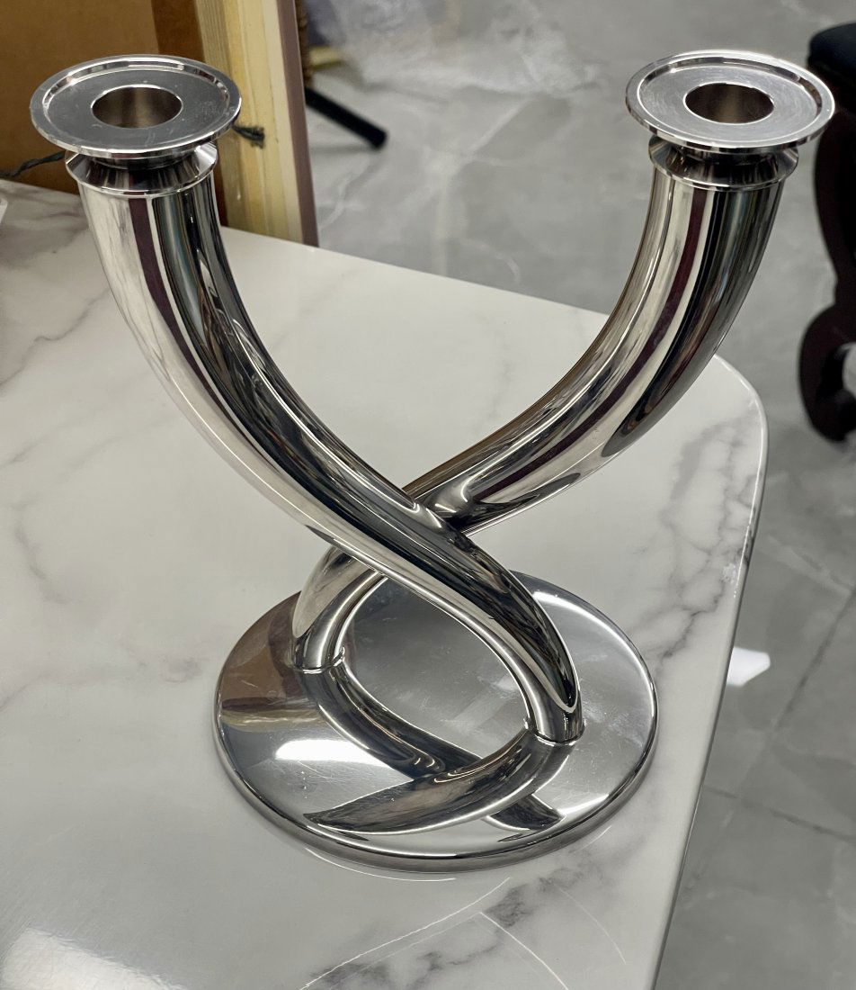 Gio Ponti Christofle France Large Silver Candle Holder 8" H x 8" W (1 of 7)