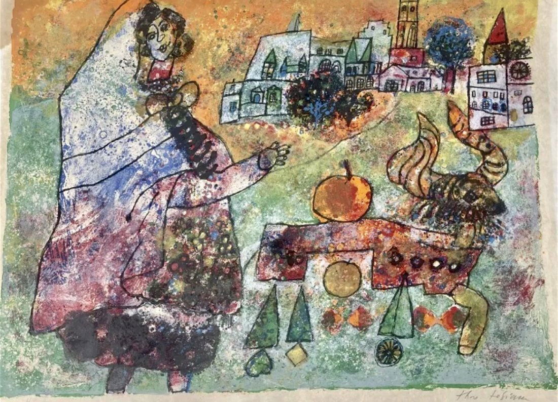 Theo Tobiasse ( French 1927- 2012) Original Lithograph Pencil Signed (1 of 9)