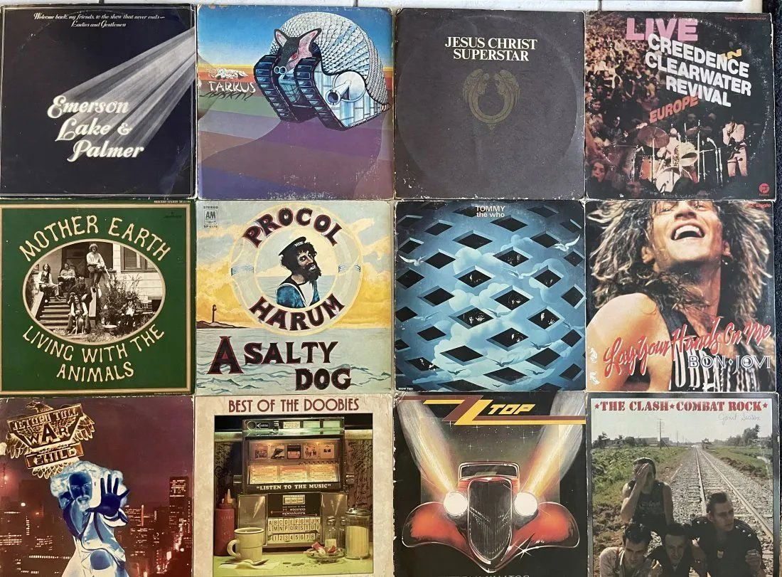 Lot 12 Vinyl Records The Who Bon Jovi Creedence Clash The Doobies ZZ Top Procol Harum J. Tull (1 of 20)