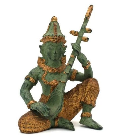 Vintage Thai  Musician Bronze Sculpture 4" / 10cm (1 of 7)