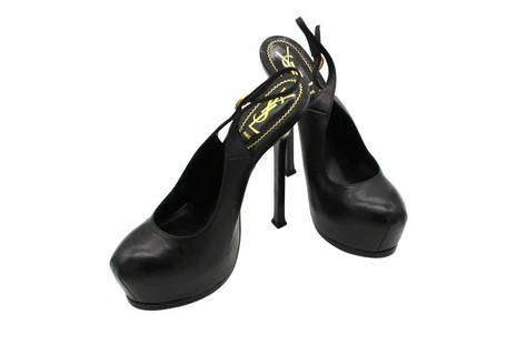 YSL YVES SAINT LAURENT Black Heels EU 37 US 7: YSL YVES SAINT LAURENT Black Heels EU 37 / US7 Like NEW, Display model. Approximately 6" covered stiletto heel .