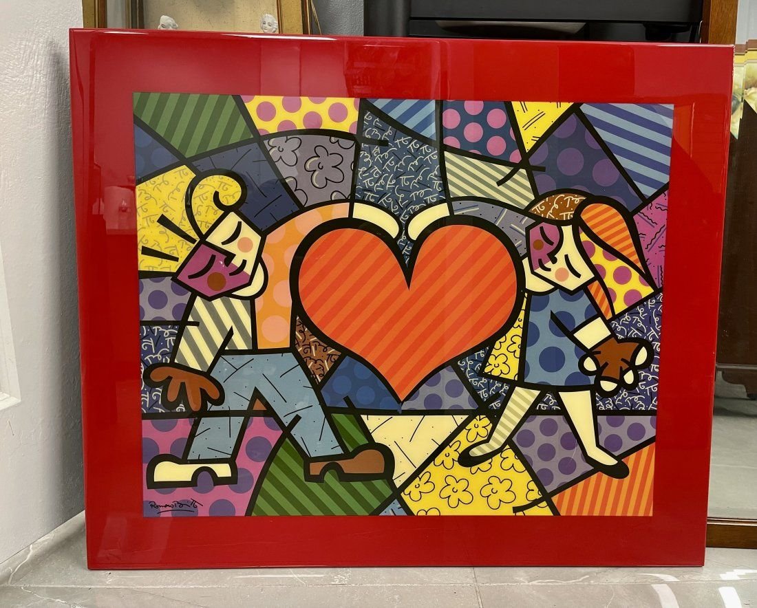 Romero BRITTO (Brazilian 1963) LARGE Acrilyc 3D panel 32 x 26 (1 of 6)