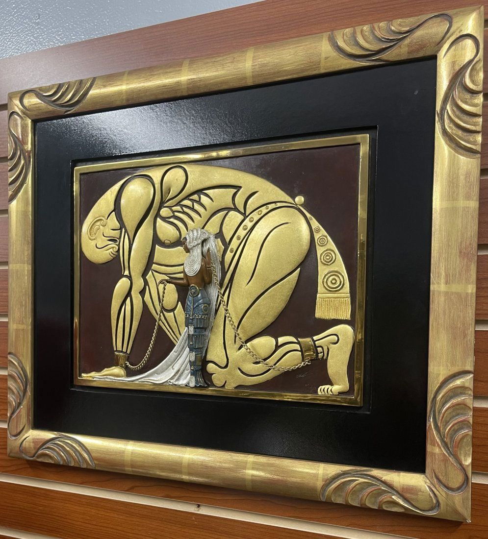 ERTE (French/Russian 1892-1990) Large BRONZE WALL Sculpture 1989  AP 10/37 SAMSON AND DELILAH (1 of 14)