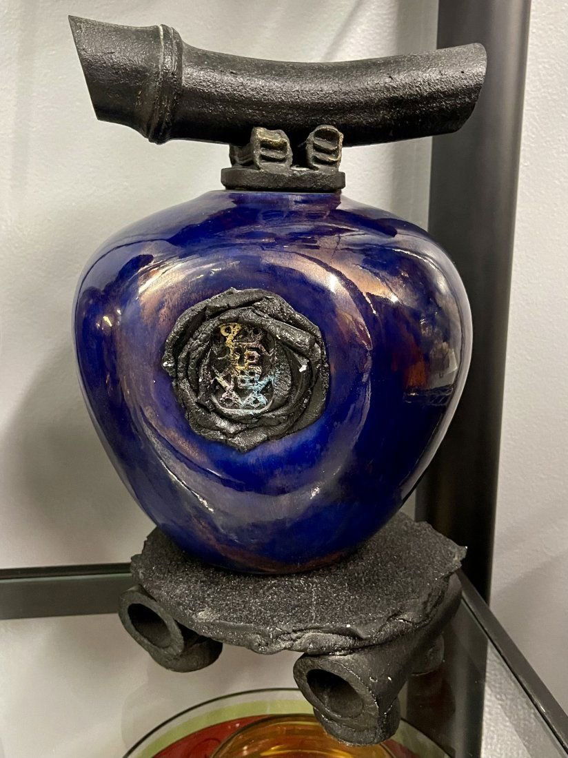 Matthew Lovein Blue Wish Keeper Raku Pottery Vessel (1 of 6)