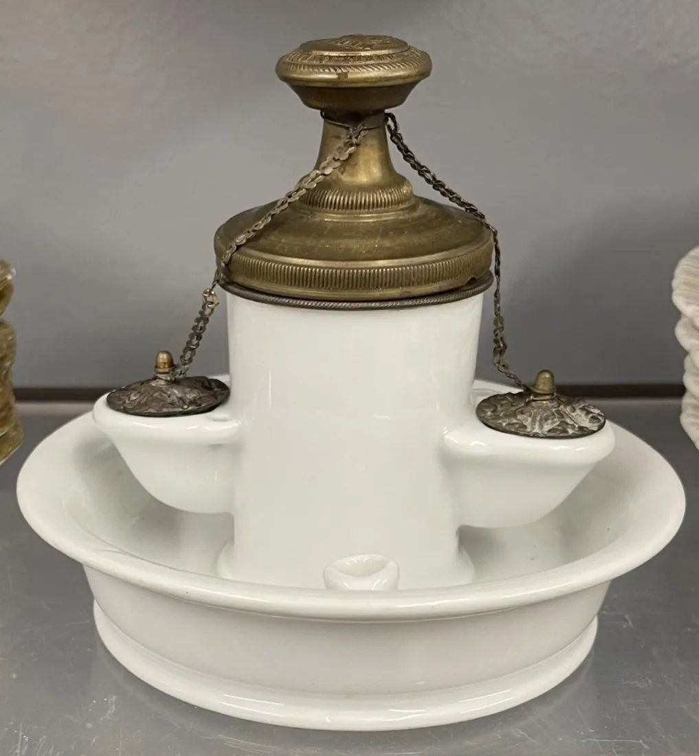 French antique inkwell 1859 Medaille Dargent Paris (1 of 8)