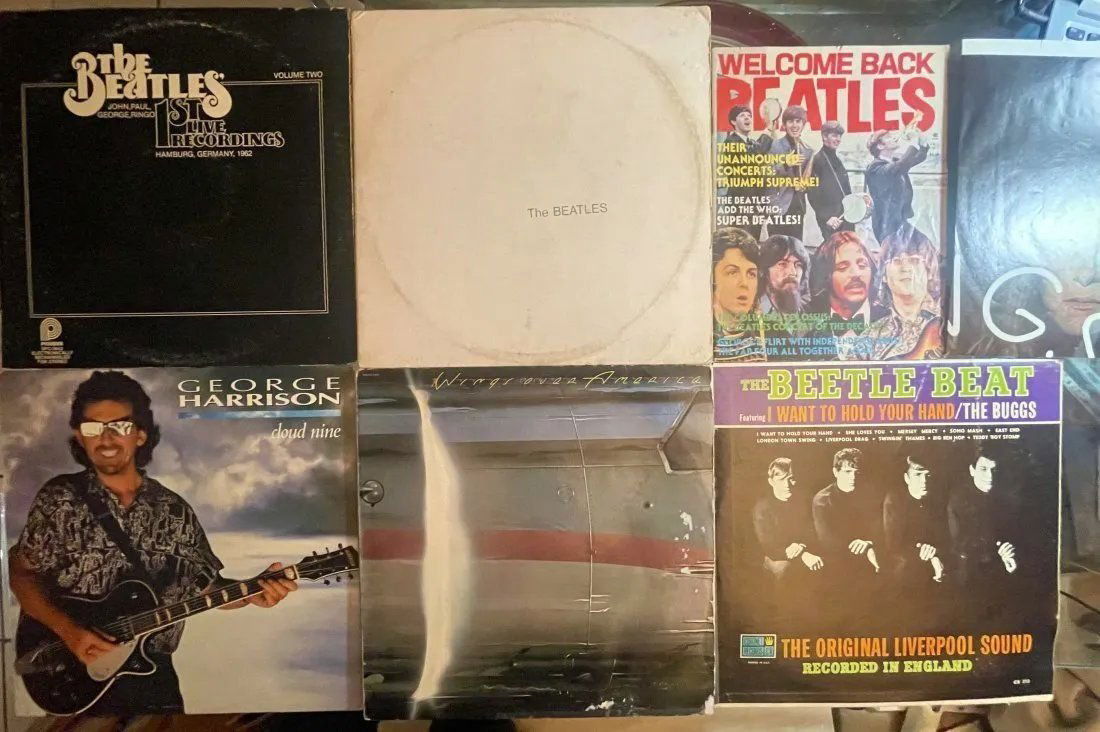 Lot THE BEATLES White album 1st LIVE Recordings-1962 George Harrison Wings MAGAZINE-1977 BEETLE BEET (1 of 20)