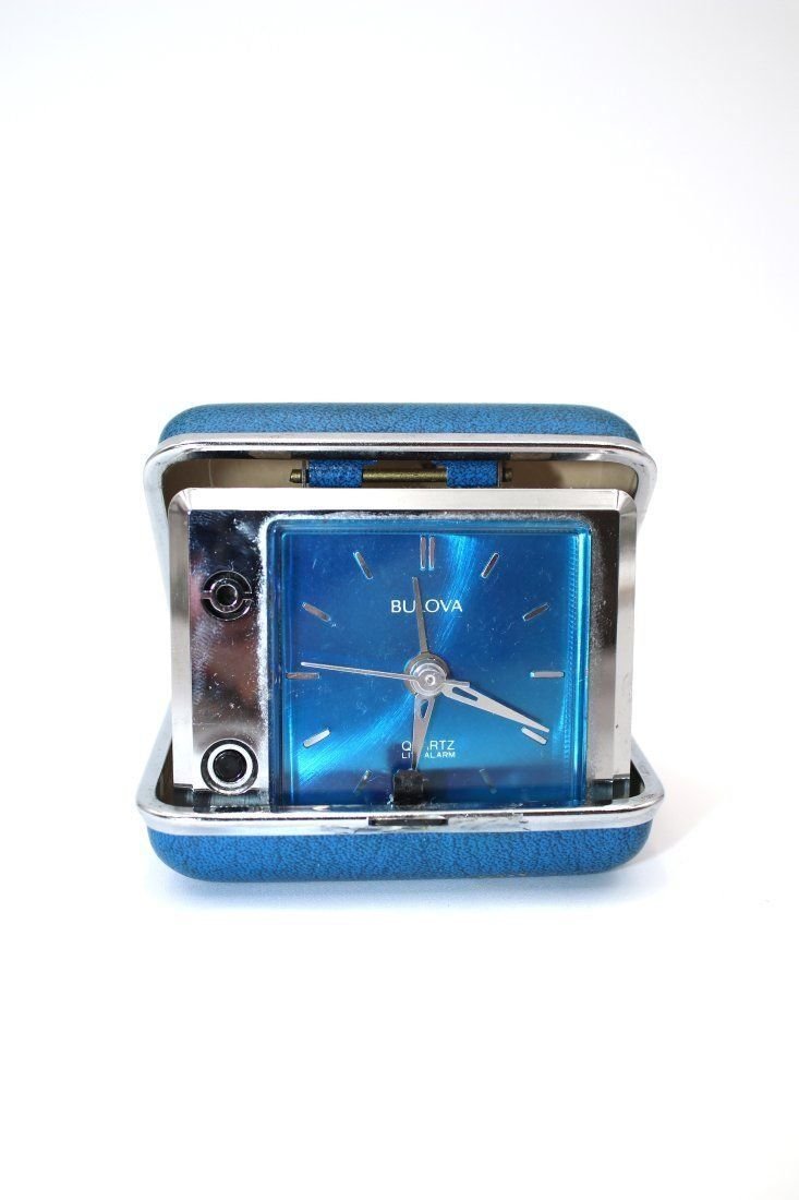 Vintage Bulova Travel Alarm Clock: Vintage Bulova Travel Alarm Clock. Inventory#RZA