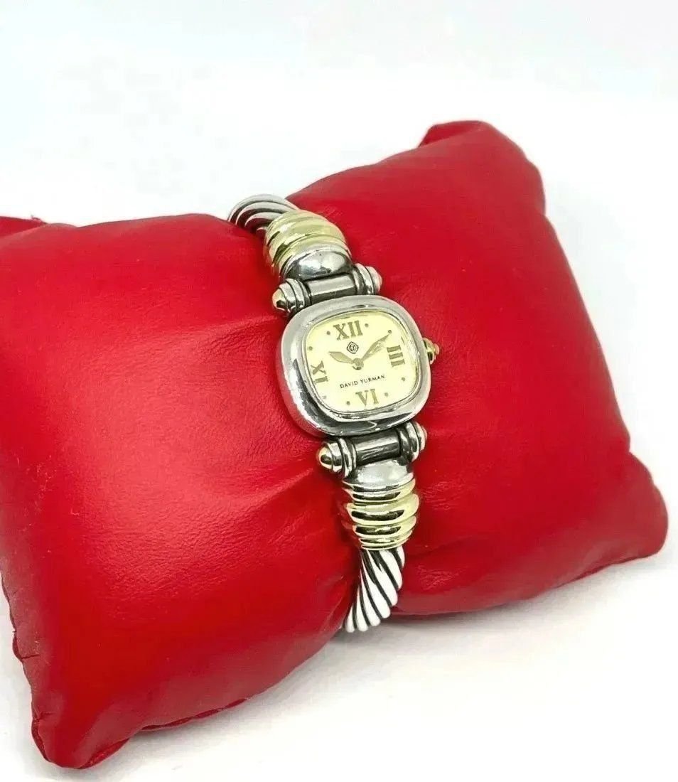 DAVID YURMAN Cable Sterling Silver 925 & 14K Yellow Gold 21mm Ladies Watch (1 of 12)