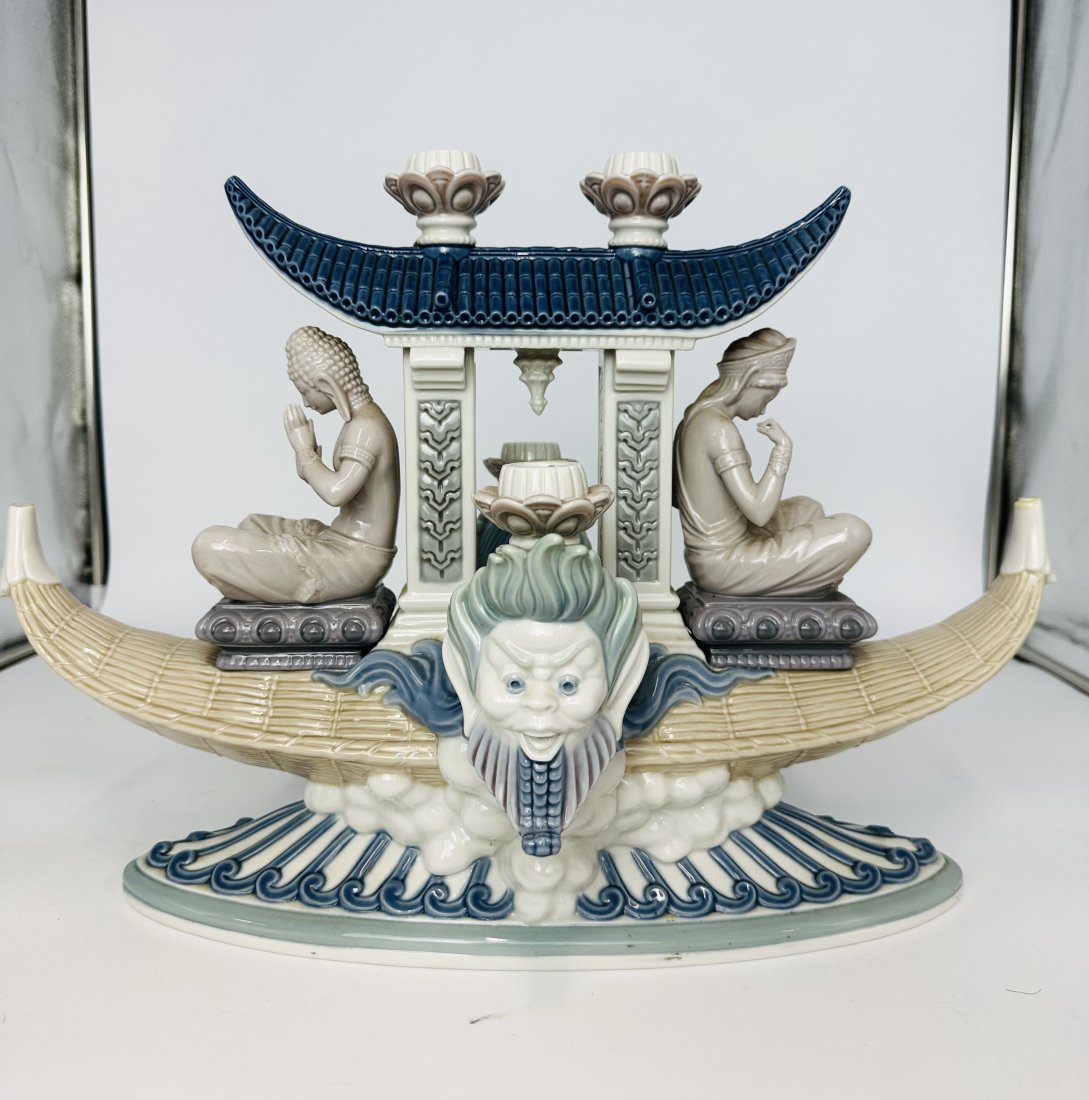 Vintage Lladro Porcelain Candle Holder Boat Large Figurine (1 of 12)