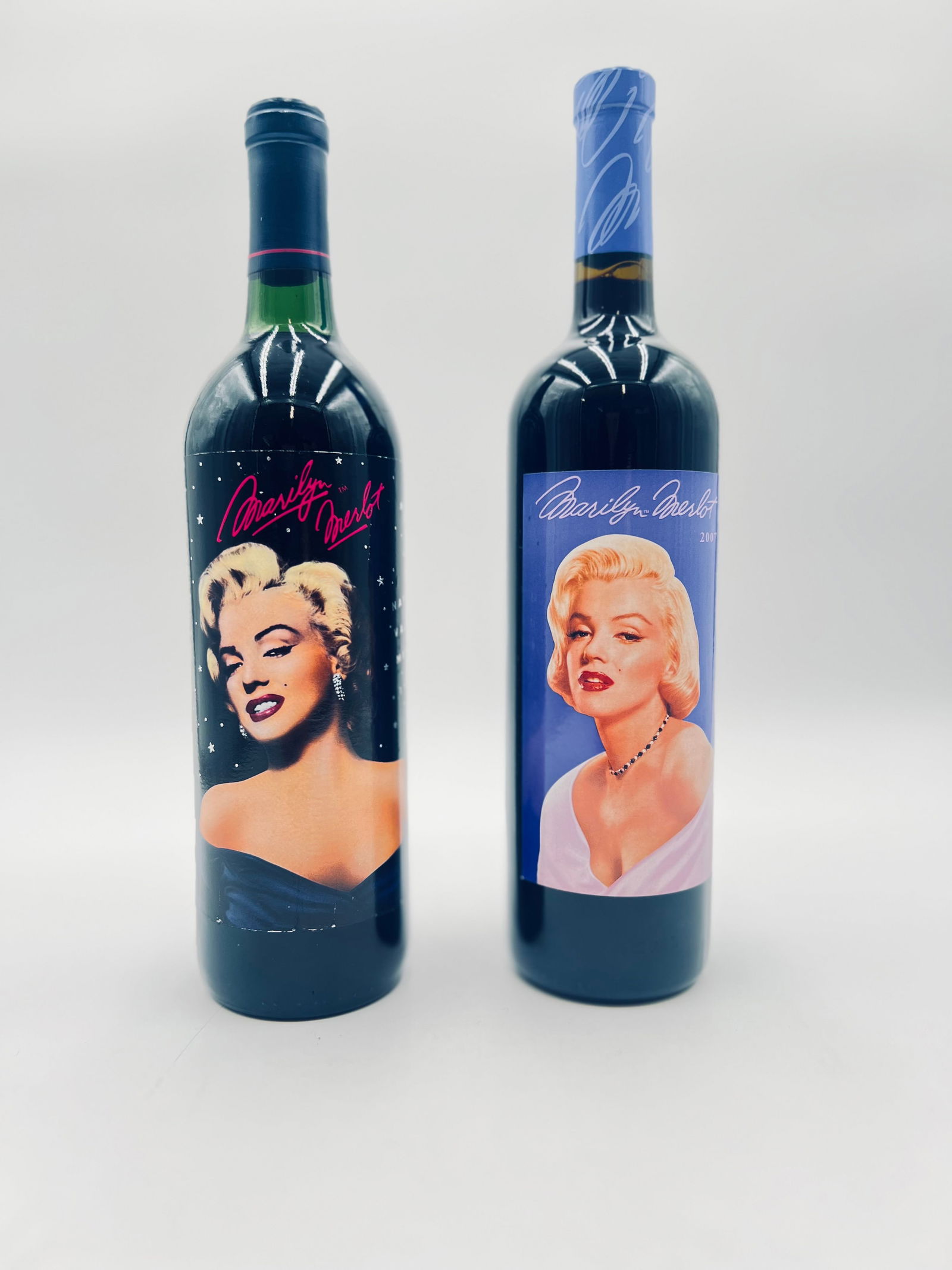 2 collectible bottles of Marilyn Monroe Merlot,1989 and 2007, Napa Valley: 2 collectible bottles of Marilyn Monroe Merlot,1989 and 2007, Napa Valley