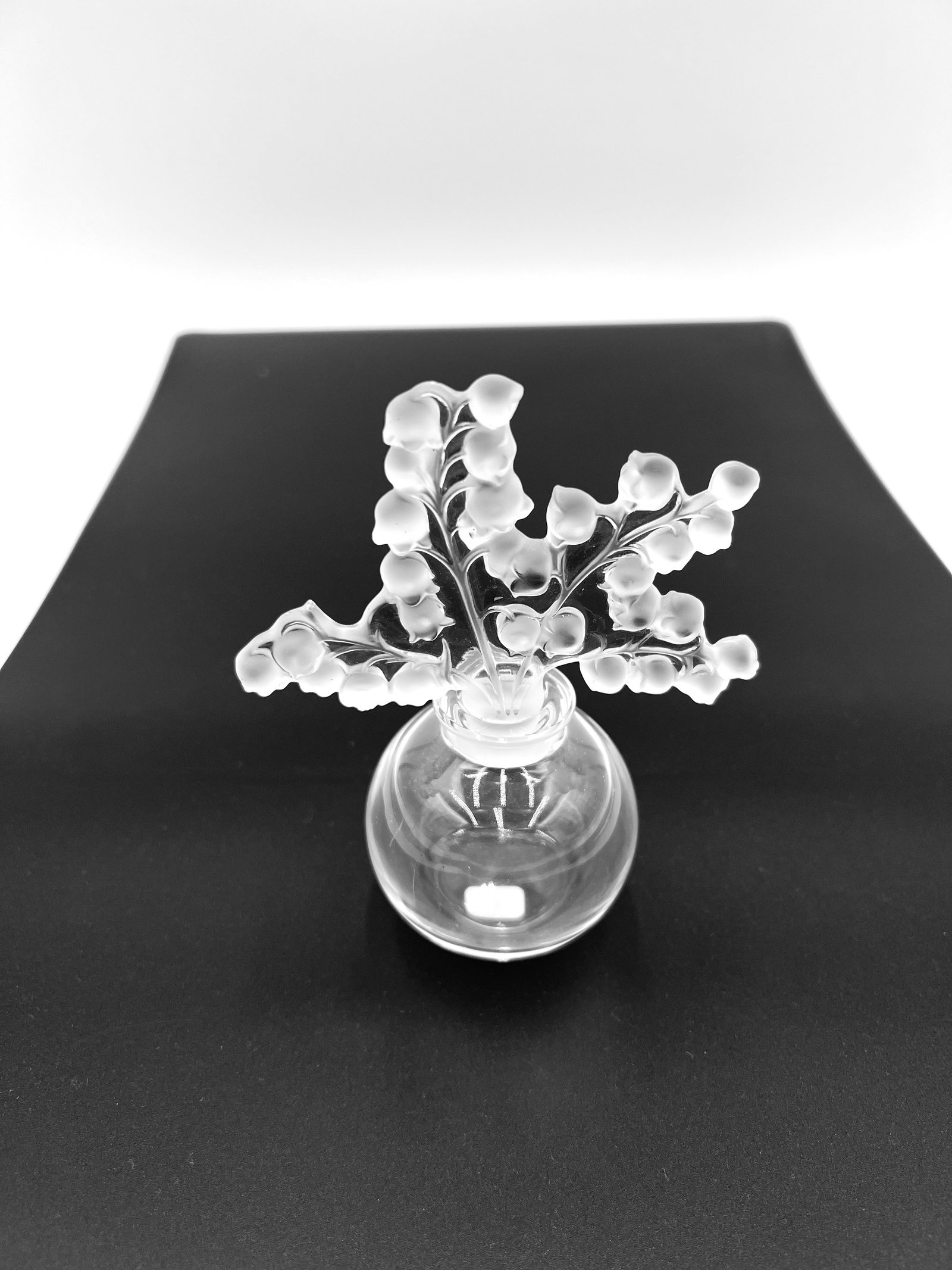 Lalique Perfume Bottle Clairefontaine Lily Of The Valley: Lalique Perfume Bottle Clairefontaine Lily Of The Valley. Engraved on the bottom: "Lalique :