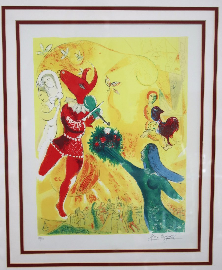Marc Chagall " La Danse and Le Cirque" Lithograph 1951, Limited Edition, Numbered 26/50. Signed by (1 of 6)