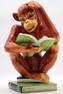 Ceramic Statue of a Thinking monkey reading a book
