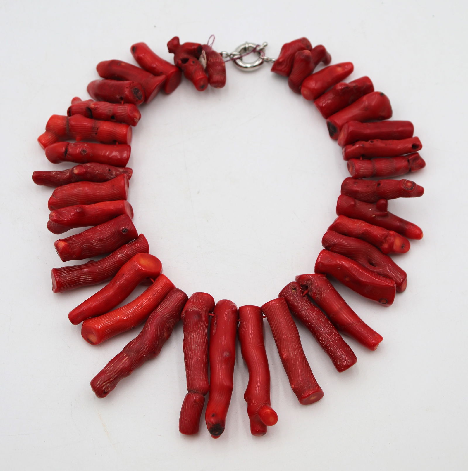 Artisan Coral Necklace Red Branch Handmade (1 of 7)
