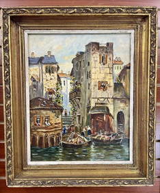 Scharf Niels William ( 1886 - 1959 Danish) Atributed Old Oil on CANVAS Painting (1 of 6)
