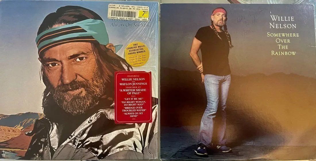 WILLIE NELSON 2 Vinyl Records Somewhere Over The Rainbow Signed / Always On My Mind (1 of 12)