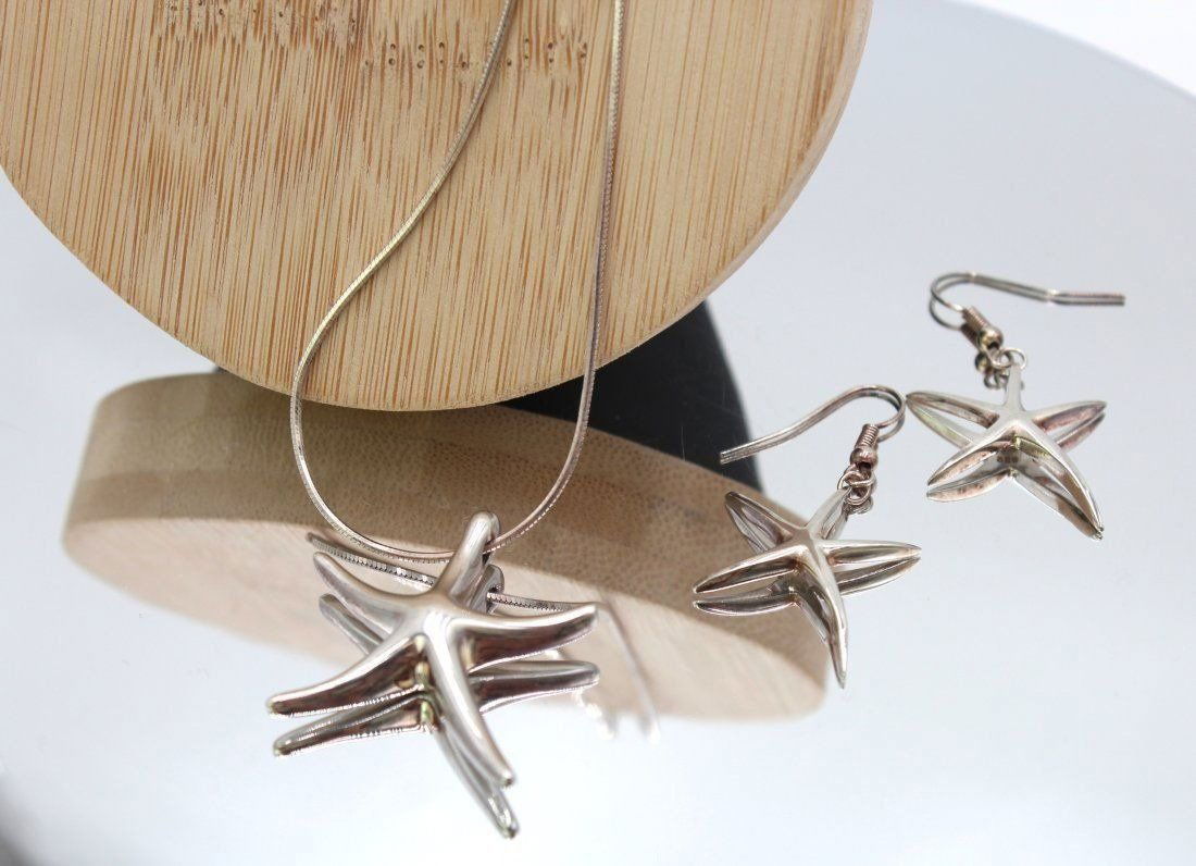 Vintage Tiffany & Co Set. Sea star Necklace-Pendant and Drop Earrings (1 of 7)