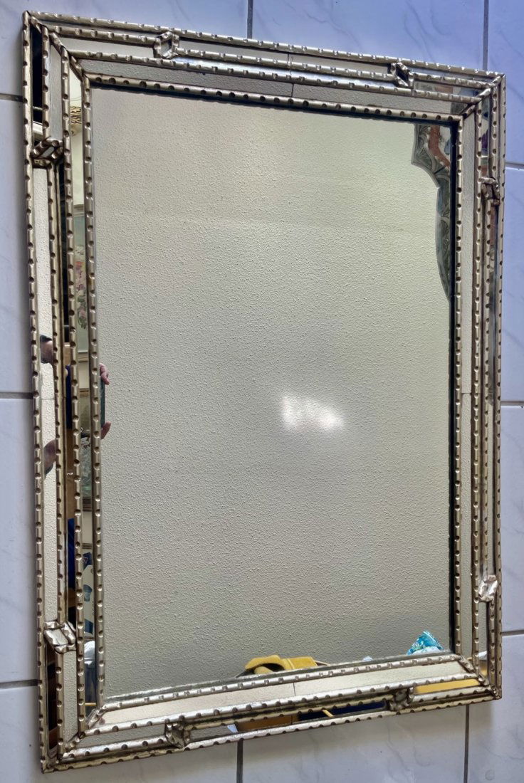 Large Fancy ETCHED VENETIAN Italian WALL MIRROR (1 of 3)