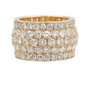 CARTIER Nigeria 18k Yellow Gold 5-Row Diamond Band Ring / Box