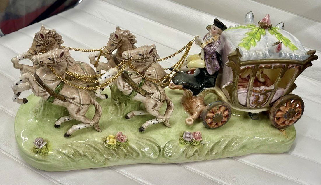 X-Large Capodimonte Carriage Horses Figurine Italy (1 of 16)