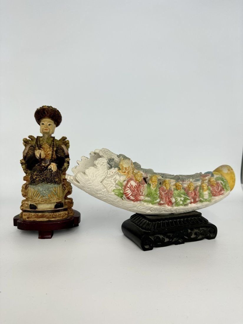 Antique Chinese Wise Man &   Sculpture with dragon (1 of 7)