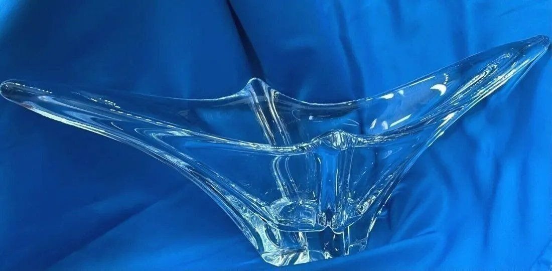 Daum France Freeform 15" Long Heavy Crystal Bowl: MINT CONDITION...COMES AS PICTURED. #CPB