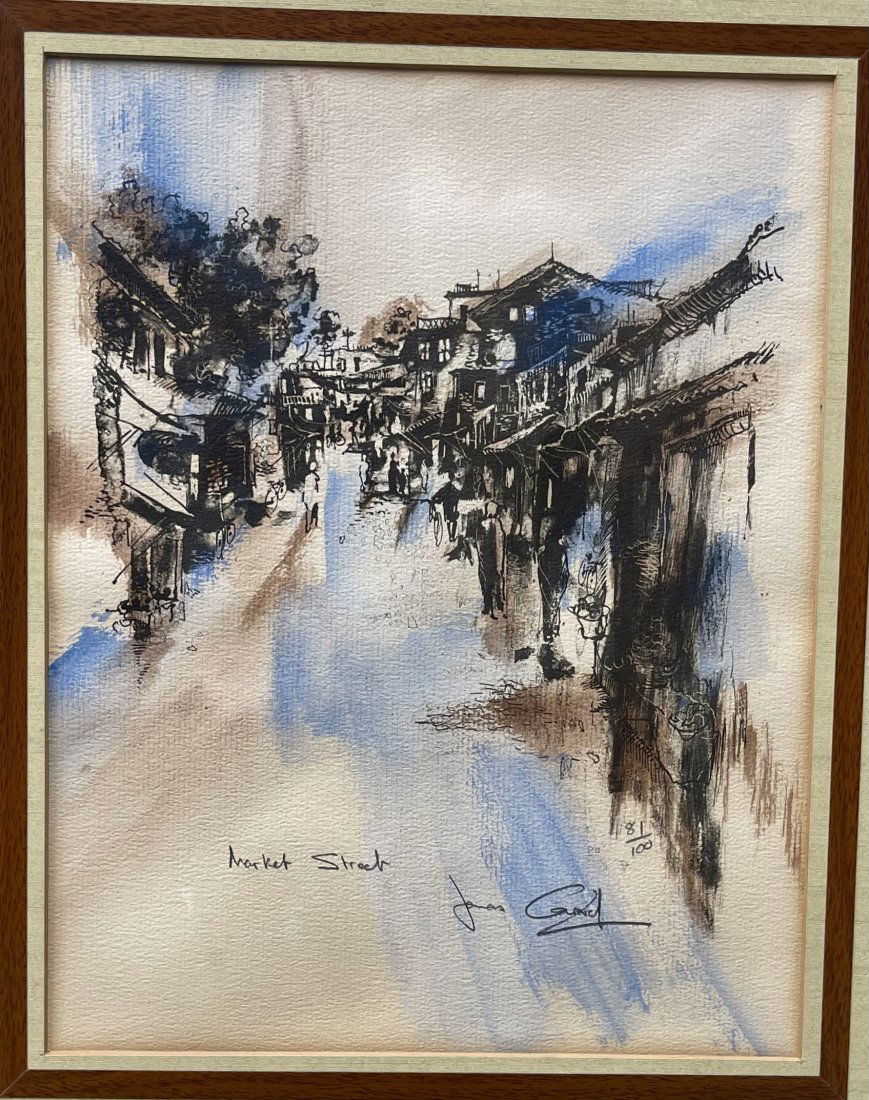 Original Lithograph HAND PAINTED, NUMBERED AND SIGNED BY JONAS GÉRARD 81/100: Original Lithograph Hand PAINTED, NUMBERED 81/100 AND Pencil SIGNED BY JONAS GÉRARD , measures 21.5” x 17” inches, in very good condition.