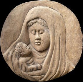 Carved and Signed R. Darius  Wood Plaque