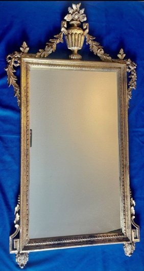 Antique Italian Hand Carved large Wood Gold Wall Mirror 44x25