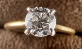Gold Ring 18K 0.50 ct DIAMOND D color IF clarity  Wedding solitary / platinum prongs GIA Guaranteed